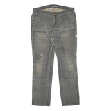 CARHARTT Womens Cotton Blend Grey Slim Slim Fit Straight Leg Trousers W33 L29