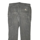 CARHARTT Womens Cotton Blend Grey Slim Slim Fit Straight Leg Trousers W33 L29