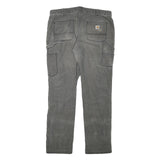 CARHARTT Womens Cotton Blend Grey Slim Slim Fit Straight Leg Trousers W33 L29