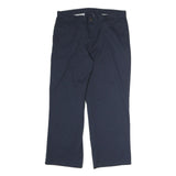DICKIES Mens Cotton Blend Navy Regular Straight Trousers W36 L30 Workwear
