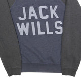 JACK WILLS Mens Blue & Grey Crew Neck XS Cotton Blend Sweatshirt Pullover
