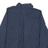 TOMMY HILFIGER Womens Navy Blue & White Polka Dot Shirt M Cotton Blend