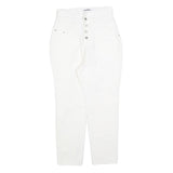 TOP DRESSING Womens White Regular Jeans Denim Button W27 L26 Classic Cotton