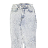 GALAXY Womens Jeans Blue Regular Straight Denim Light W26 L28 Zip Cotton Blend