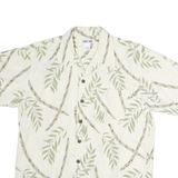 CHEROKEE Mens Cream & Green Printed Cotton Shirt M Casual Summer Short Sleeve
