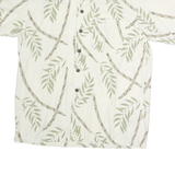 CHEROKEE Mens Cream & Green Printed Cotton Shirt M Casual Summer Short Sleeve