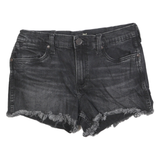 WRANGLER Womens Black Denim Cut-Off Shorts M W30 Frayed Hem Casual Summer