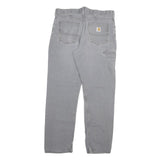 CARHARTT Mens Cotton Blend Grey Relaxed Fit Straight Trousers W34 L32 Workwear