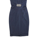 JENNY PACKHAM Womens Navy Blue Sleeveless Sheath Polyester Blend Dress UK 6