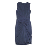 JENNY PACKHAM Womens Navy Blue Sleeveless Sheath Polyester Blend Dress UK 6