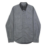 LEVI'S Mens Grey Black Shirt S Cotton Long Sleeve Casual Classic Design