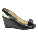 COACH Leather Womens Wedge Shoes Black UK 4.5 Comfort Stylish Dressy