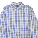 NAUTICA Mens Blue White Check Shirt XL Cotton Blend Long Sleeve Button Front
