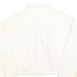 LEVI'S Womens White Cotton Cropped Button Jacket L Plain Long Sleeve Casual