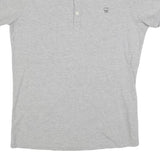 DIESEL Mens Grey & Blue Denim Collar Cotton Blend Short Sleeve Polo Shirt M