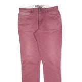 SUPERDRY Mens Slim Skinny Cotton Blend Burgundy Trousers W32 L32 Stylish