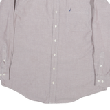NAUTICA Mens Lilac & Purple Classic Fit Cotton Blend Shirt XL Button Down Casual