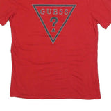 GUESS Mens Red Graphic T-Shirt M Short Sleeve Crew Neck Cotton Blend