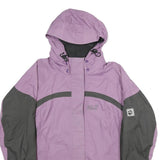 JACK WOLFSKIN Womens Purple & Grey Outdoor Jacket UK 16 Polyamide Zip Hooded