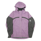 JACK WOLFSKIN Womens Purple & Grey Outdoor Jacket UK 16 Polyamide Zip Hooded