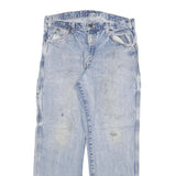 DICKIES Mens Regular Fit Light Blue Denim Jeans W33 L30 Workwear Utility Zip