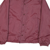 ATHLETIC WORKS Womens Maroon Jacket L Polyester Blend Button Closure Retro Style