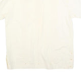 ROMANI Mens Cream & Cotton Blend Shirt L Short Sleeve Button Closure Pockets