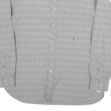 TOMMY HILFIGER Mens Grey Check Shirt L Cotton Blend Classic Fit Casual