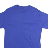 Mens Blue Plain Cotton T-Shirt M Short Sleeve Crew Neck Casual Basic