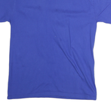 Mens Blue Plain Cotton T-Shirt M Short Sleeve Crew Neck Casual Basic