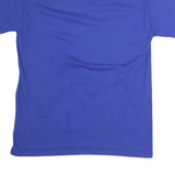 Mens Blue Plain Cotton T-Shirt M Short Sleeve Crew Neck Casual Basic
