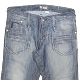 BRAGG Mens Shorts Blue Denim XL W34 Casual Cotton Blend Relaxed Fit