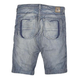 BRAGG Mens Shorts Blue Denim XL W34 Casual Cotton Blend Relaxed Fit