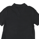 NAUTICA Mens Black Short Sleeve Plain Polo Shirt L Cotton Casual