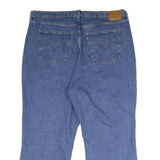 LEVI'S Ribcage Straight Big E Womens Jeans Blue Relaxed Straight Denim Raw W42
