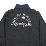 LEVI'S Mens Black & Navy Nevada State Jacket L Synthetic Plain Zip Casual