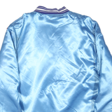 TORCHWORLD Mens Blue Satin Button Jacket L Plain Varsity Style Sportswear