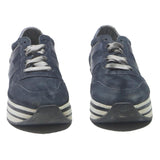 HOGAN Mens Platform Trainers Blue Leather UK 6.5 Stylish Casual Lace-Up