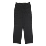 DICKIES Mens Black Regular Straight Polyester Blend Trousers W30 L32 Zip Closure
