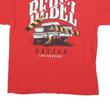POPULAR POISON Mens Red Rebel Graphic T-Shirt L Short Sleeve Crew Neck Printed