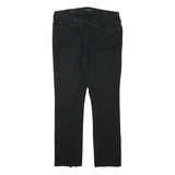 LEVI'S Womens Black Slim Skinny Denim Raw Hem W32 L27 Cotton Blend Zip Jeans