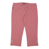 ARMANI JEANS Womens Cotton Blend Pink Regular Straight Trousers W30 L13 Stylish