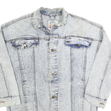 WHIPP Womens Blue Denim Jacket L Cotton Button Closure Casual Outerwear