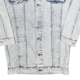 WHIPP Womens Blue Denim Jacket L Cotton Button Closure Casual Outerwear