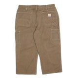 CARHARTT Mens Regular Fit Brown Jeans Cotton Blend W36 L22 Workwear Utility Zip