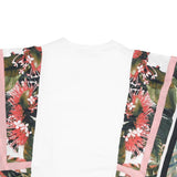 GUESS Womens White Floral Colourblock Kimono Sleeve Crew Neck Top M