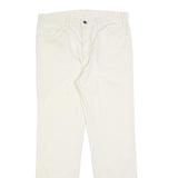 LEVI'S Mens Regular Fit White Cotton Blend Trousers W34 L32 Casual Zip Closure