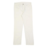 LEVI'S Mens Regular Fit White Cotton Blend Trousers W34 L32 Casual Zip Closure
