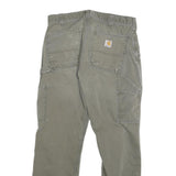 CARHARTT Mens Jeans Grey Regular Straight Denim W30 L28 Workwear Utility Zip