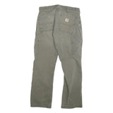 CARHARTT Mens Jeans Grey Regular Straight Denim W30 L28 Workwear Utility Zip